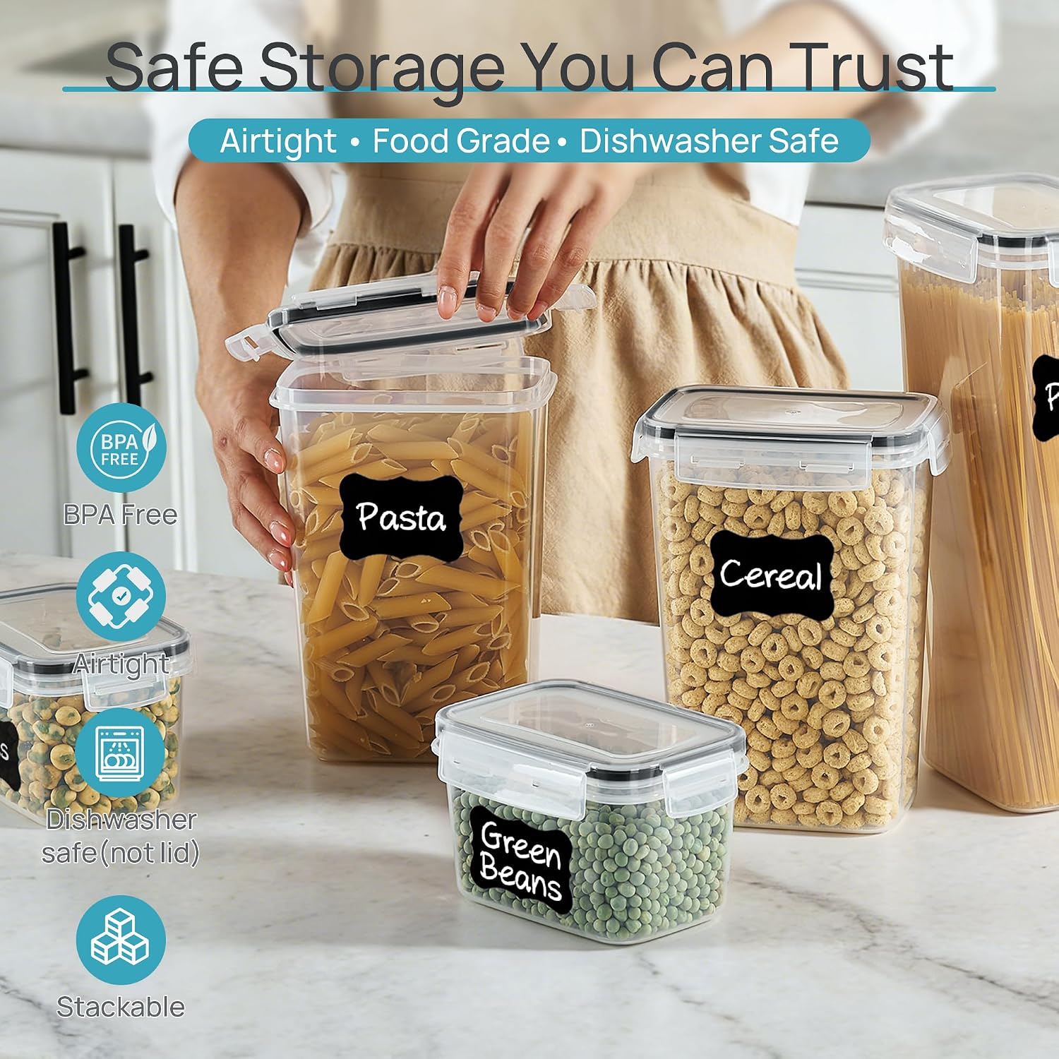 Airtight Food Storage Containers With Lids, 24 Pack